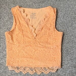 Soprano Peach Lace Crop Top
